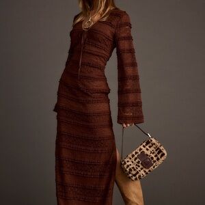 12th Tribe Melrose Espresso Maxi Dress Size SS